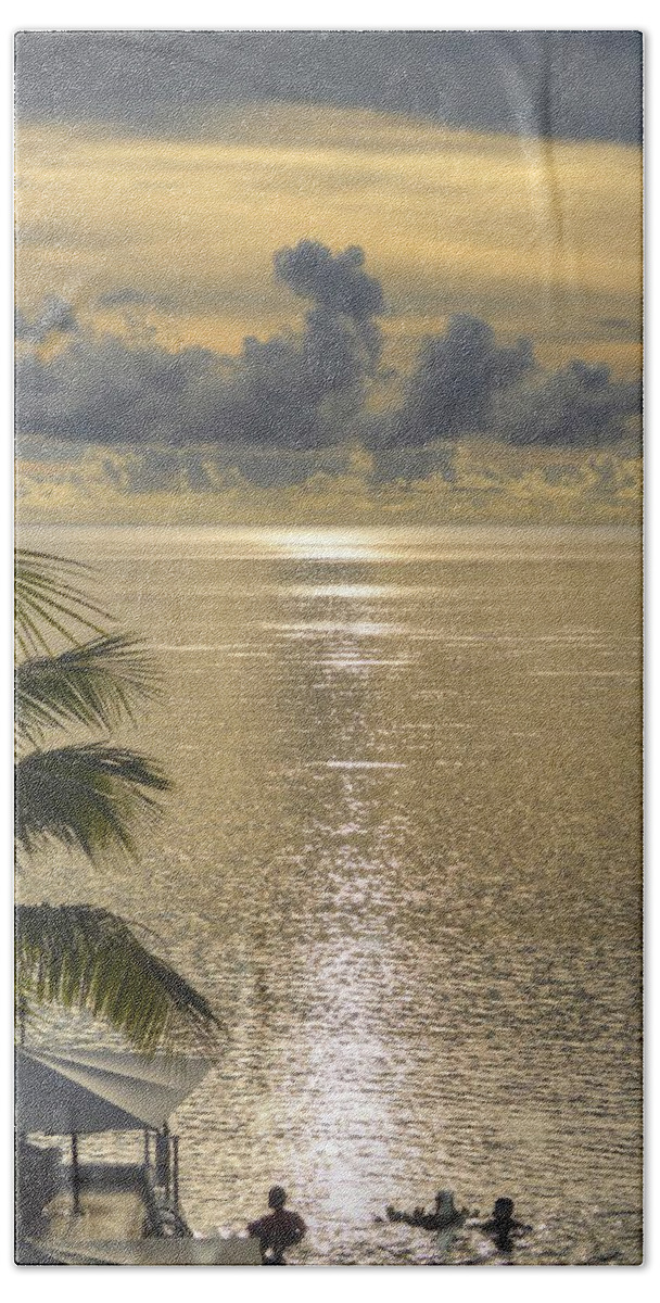 Guam Beach Towel featuring the photograph Guam Sunset by Bill Hamilton