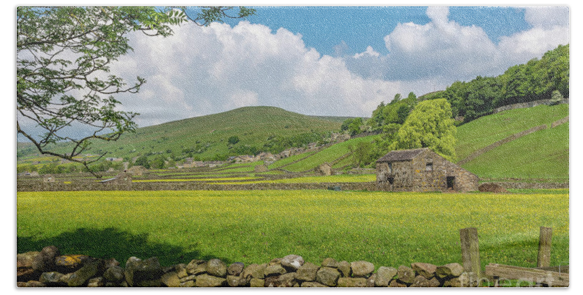 Uk Beach Towel featuring the photograph Gunnerside Meadows, Swaledale by Tom Holmes Photography