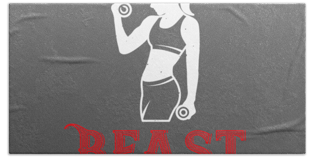 Gym Lover Gift Beast Women Girl Workout Beach Towel by Jeff