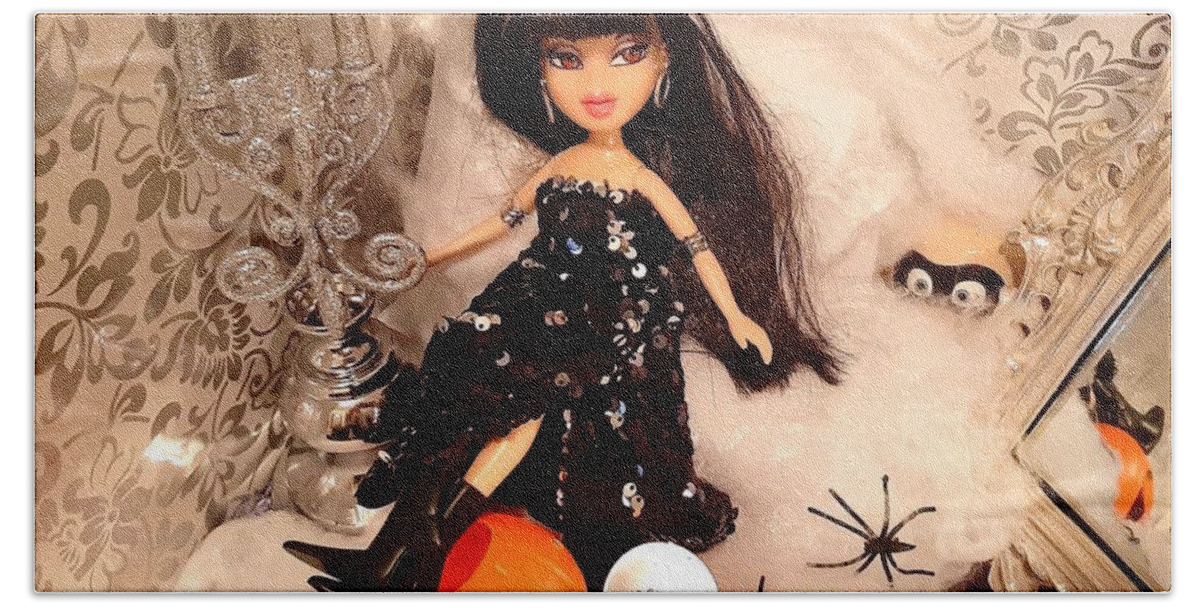 Halloween Queen Bratz Doll Jade Beach Towel by Natasa Janjatovic