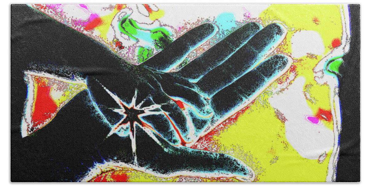 Hands Beach Towel featuring the photograph Hands Life Force by Shara Abel