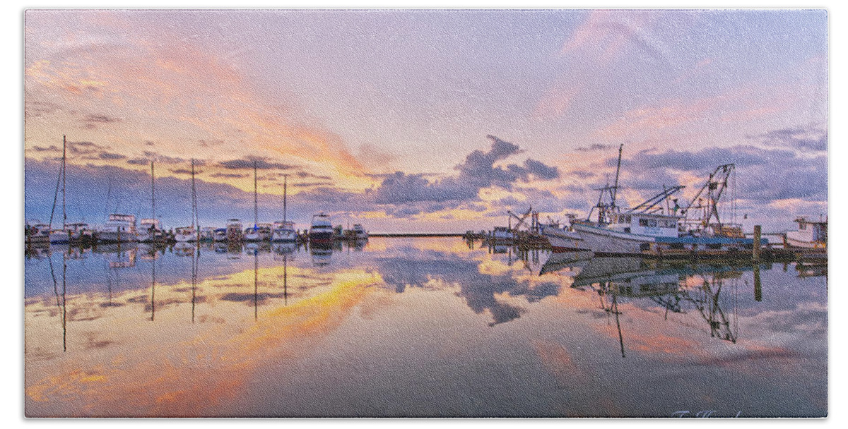 Sunrise Beach Towel featuring the photograph Harbor Sunrise by Ty Husak