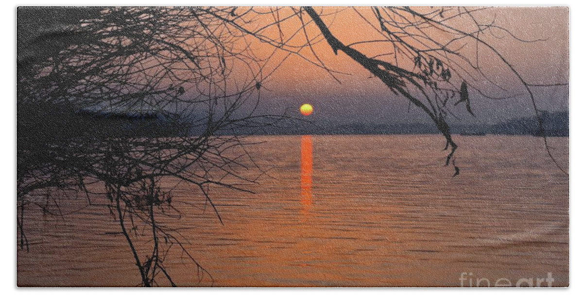 Harmony Beach Towel featuring the photograph Harmony and Peace of The Sunset by Leonida Arte