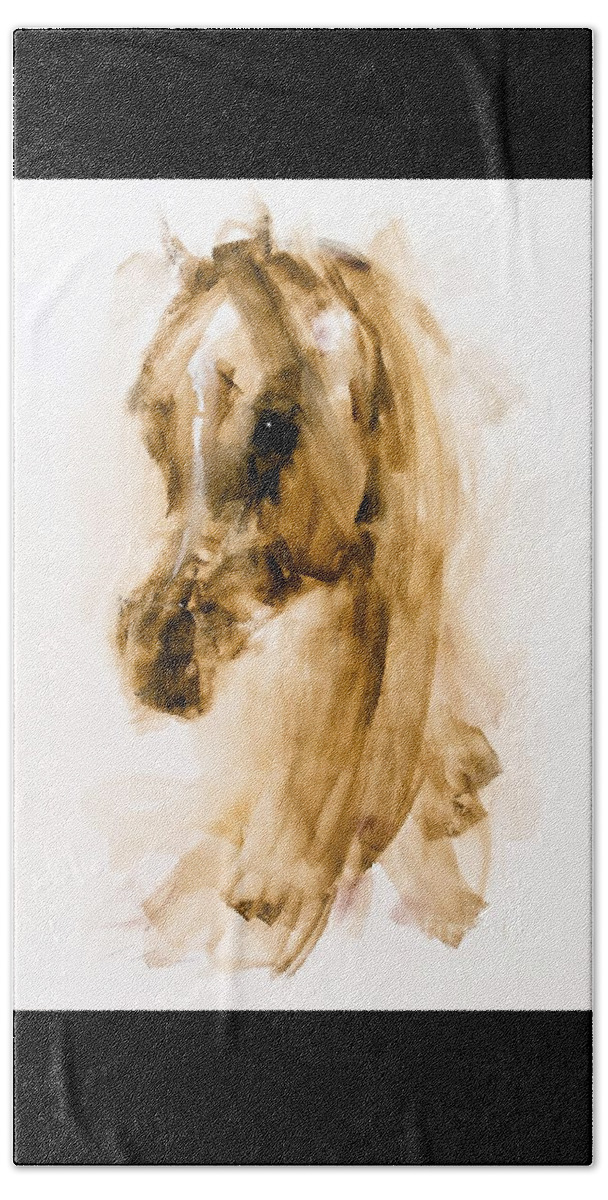 Equestrian Painting Beach Towel featuring the painting Hasna by Janette Lockett