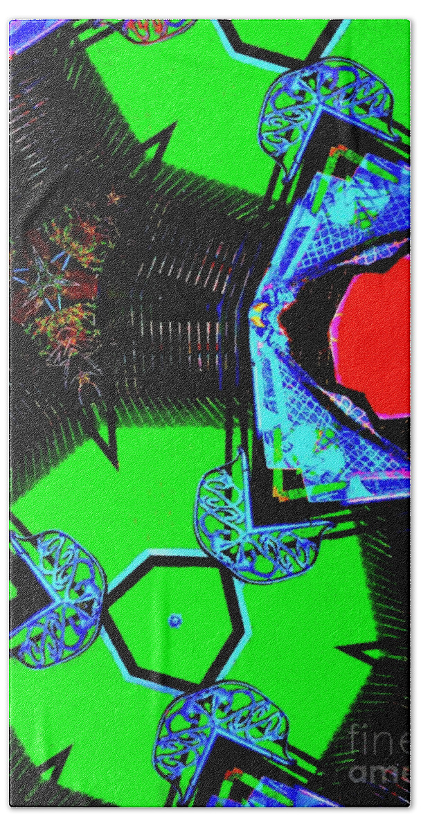 Led Lsd Euphoric Euphoria Lights Psychedelic Beach Towel featuring the digital art Have a LED LSD Holiday by Glenn Hernandez