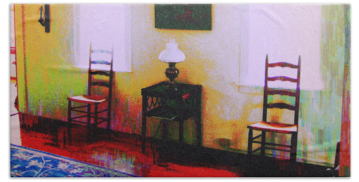 Living Room. Parlor Beach Towel featuring the digital art Have a Seat by Cliff Wilson