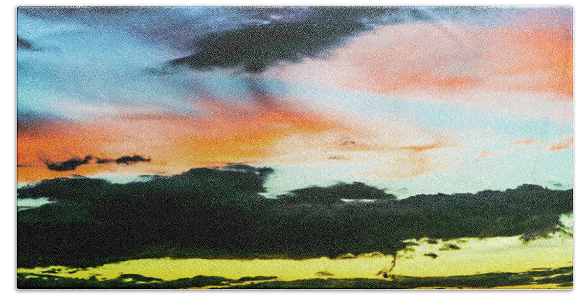 Color Beach Towel featuring the photograph Hawaii Muli Colored Sunset by Gordon Sarti