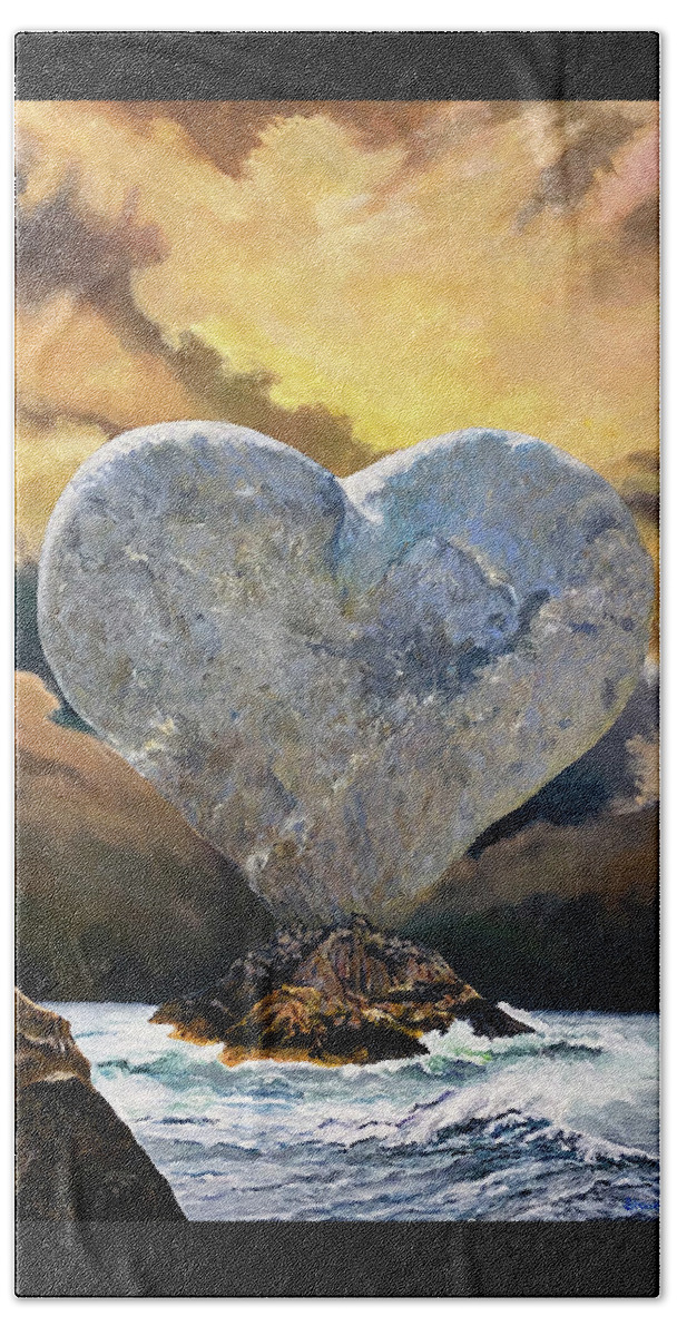 Heart Of Stone Beach Towel featuring the painting Heart of Stone Revisited by Thomas Blood