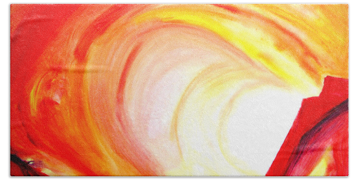 Abstract Beach Towel featuring the painting Heat by Carlin Blahnik CarlinArtWatercolor