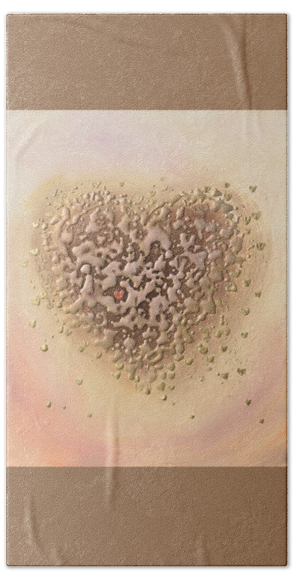 Heart Beach Towel featuring the painting Heat Full of Love by Amanda Dagg