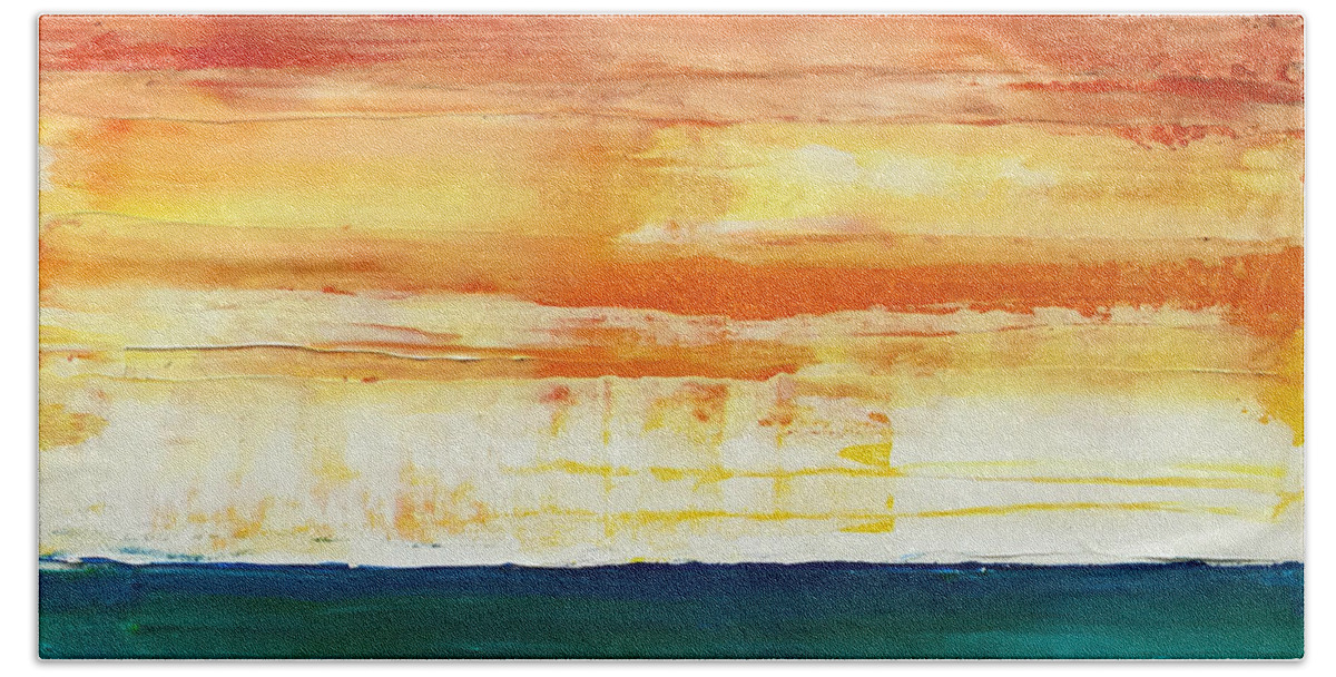 Red Beach Towel featuring the mixed media Heat Wave by Linda Bailey