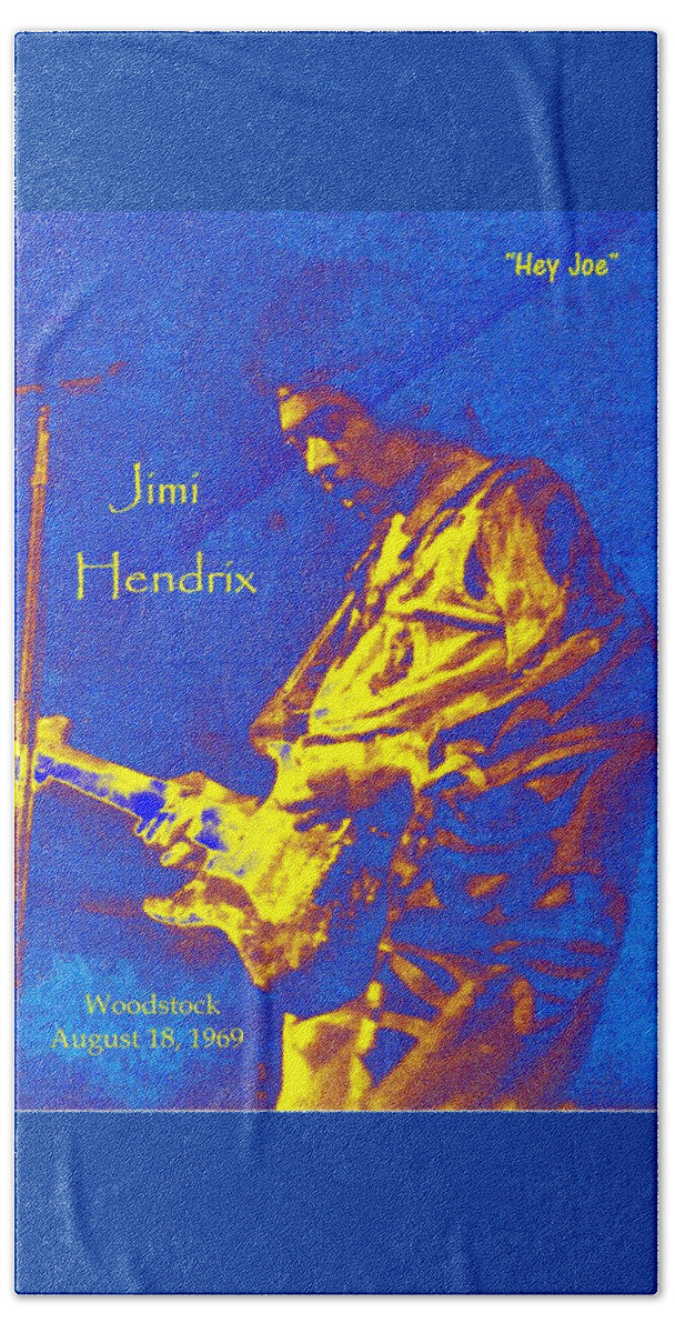 Jimi Hendrix Beach Towel featuring the digital art Hey Joe by Larry Beat