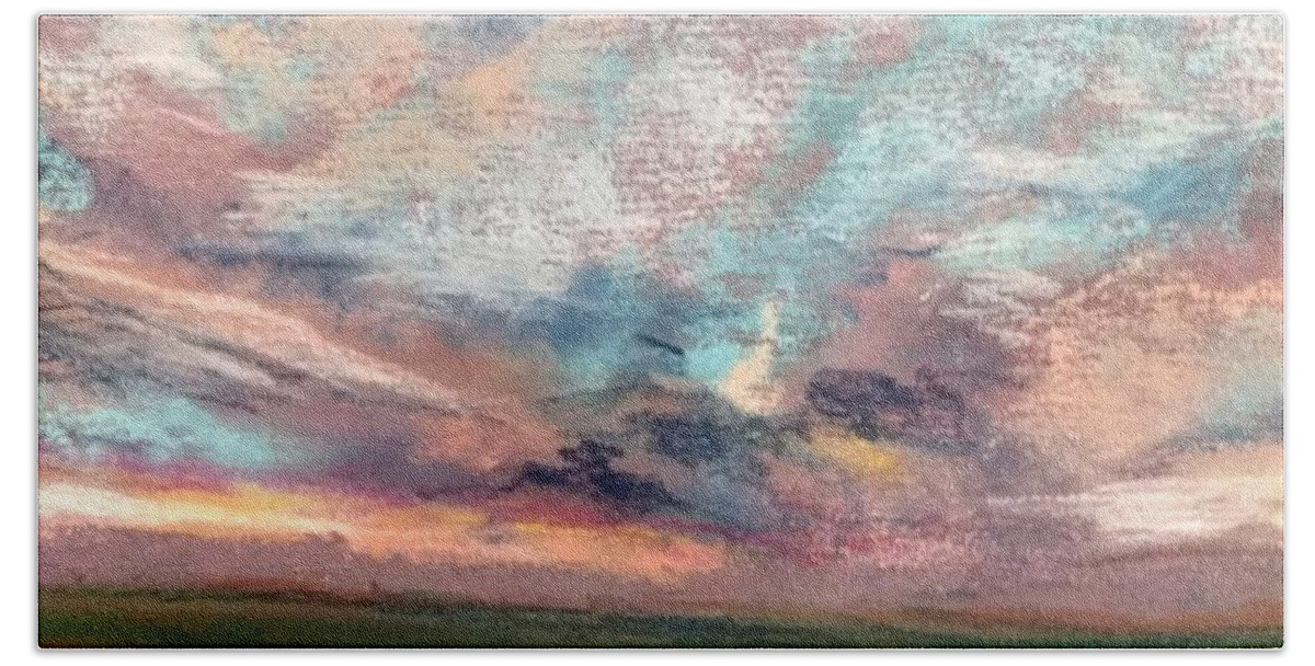 Sunset Beach Towel featuring the painting Hillsboro Sunset by Constance Gehring