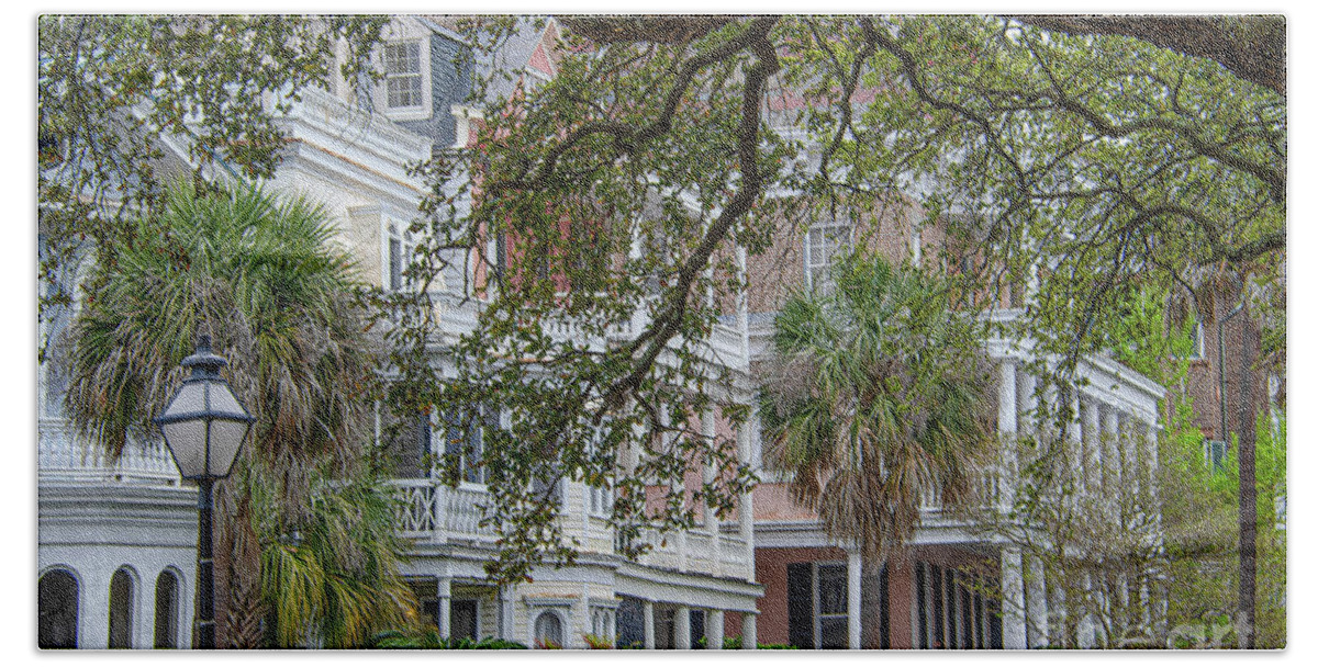 Downtown Beach Towel featuring the photograph Historic Charleston Charm and Grace by Dale Powell