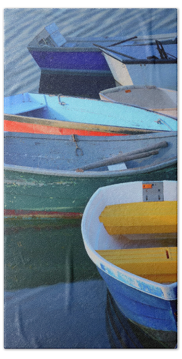Rowboats Beach Towel featuring the photograph Home for the Night - Rowboats by Nikolyn McDonald