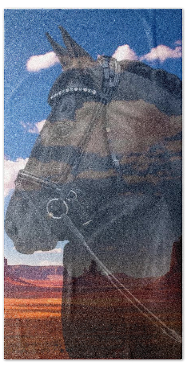 Home On The Range Beach Towel featuring the digital art Home on the range by Hank Gray
