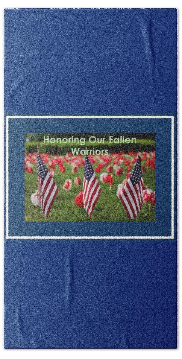 Memorial Day Beach Towel featuring the mixed media Honoring Our Fallen Warriors by Nancy Ayanna Wyatt