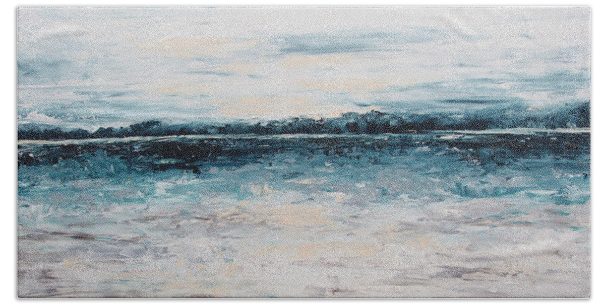 Blue Beach Towel featuring the painting Horizon by Katrina Nixon
