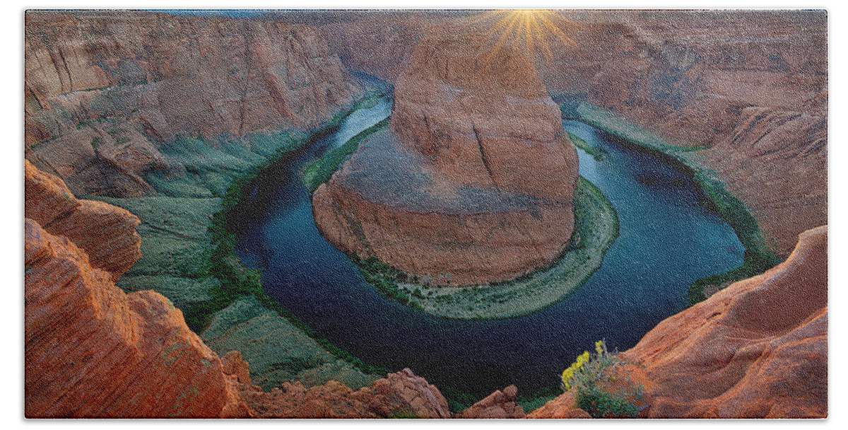 Horseshoe Bend Beach Towel featuring the photograph Horseshoe Bend by Peter Boehringer