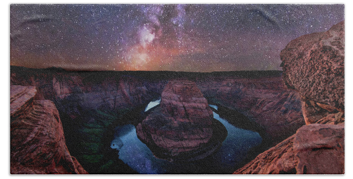 Milky Way Beach Towel featuring the photograph Horseshoe Universe by American Landscapes
