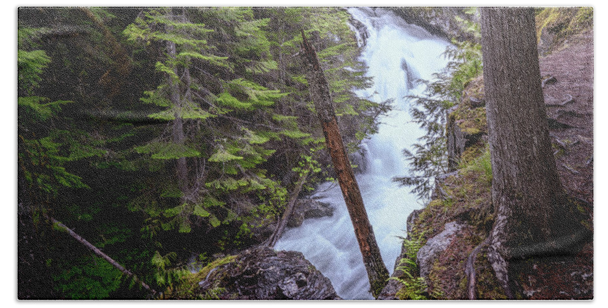 Hunt Creek Beach Towel featuring the photograph Hunt Creek Falls by Dan Eskelson