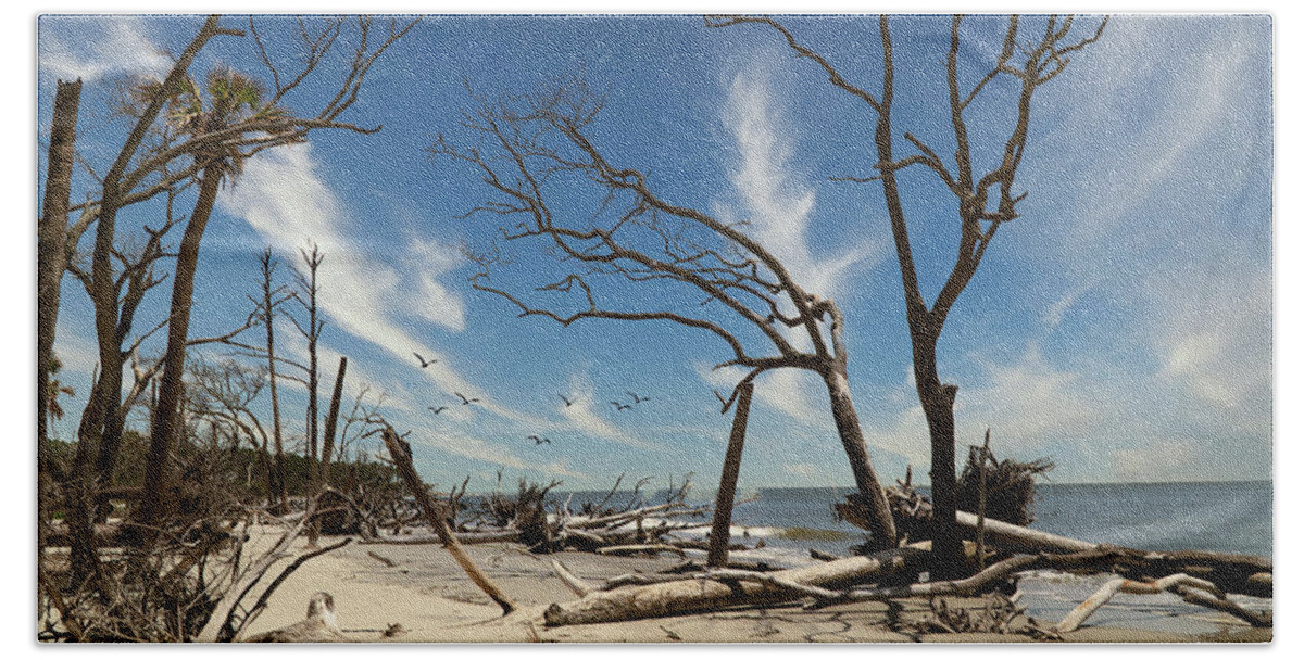 Sand Beach Towel featuring the photograph Hunting Island State Park by John Rivera