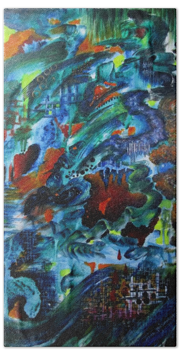 Art Beach Sheet featuring the painting Hypnotize by Tamal Sen Sharma