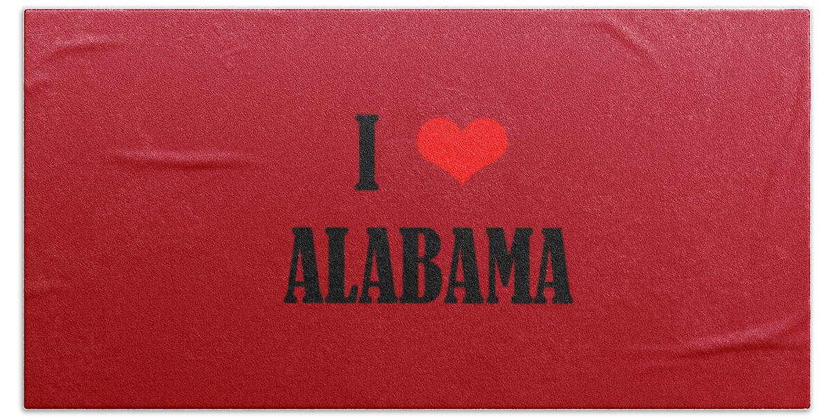 Alabama Beach Sheet featuring the digital art I Love Alabama by Johanna Hurmerinta