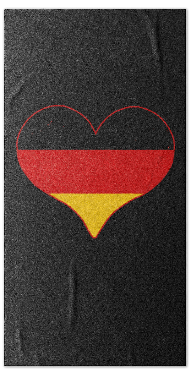 Germany Beach Towel featuring the digital art I Love Germany Flag by Flippin Sweet Gear