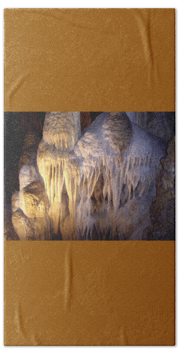 Caverns Beach Towel featuring the mixed media I Love Luray Caverns by Nancy Ayanna Wyatt