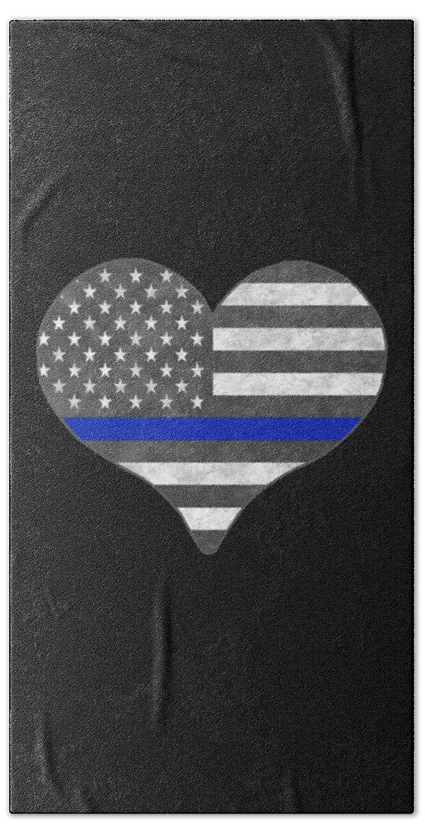 Funny Beach Towel featuring the digital art I Love Police by Flippin Sweet Gear