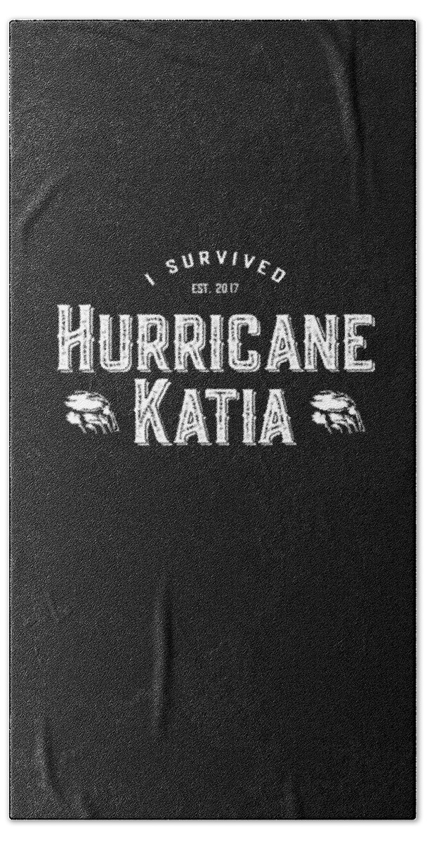 Funny Beach Towel featuring the digital art I Survived Hurricane Katia by Flippin Sweet Gear