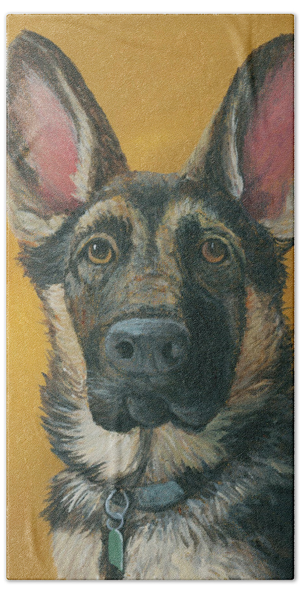Dog Beach Towel featuring the painting Iashma by Darice Machel McGuire