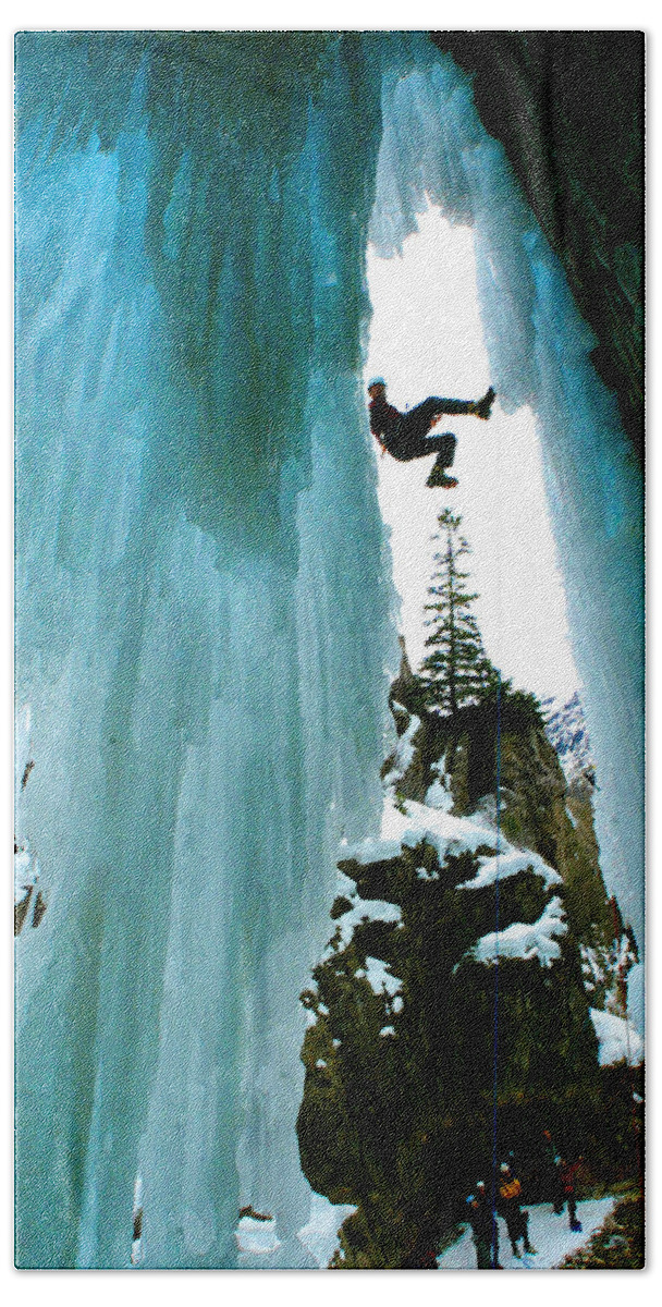 Ice Beach Towel featuring the photograph Ice Climber by Rick Wilking
