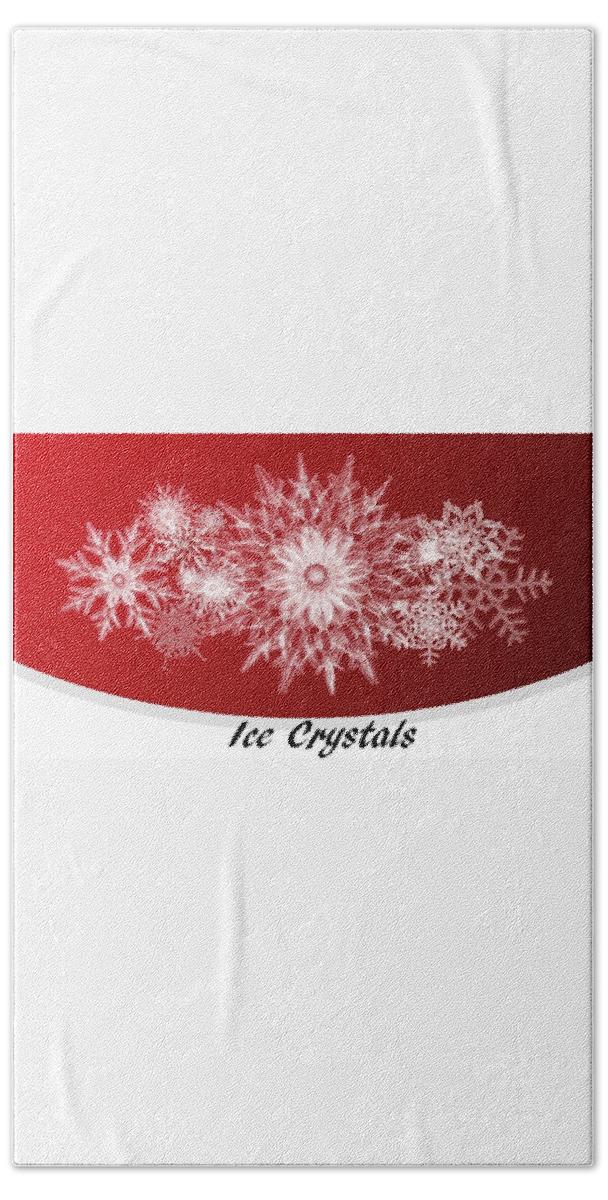 Ice Beach Towel featuring the mixed media Ice Crystals Red by Nancy Ayanna Wyatt