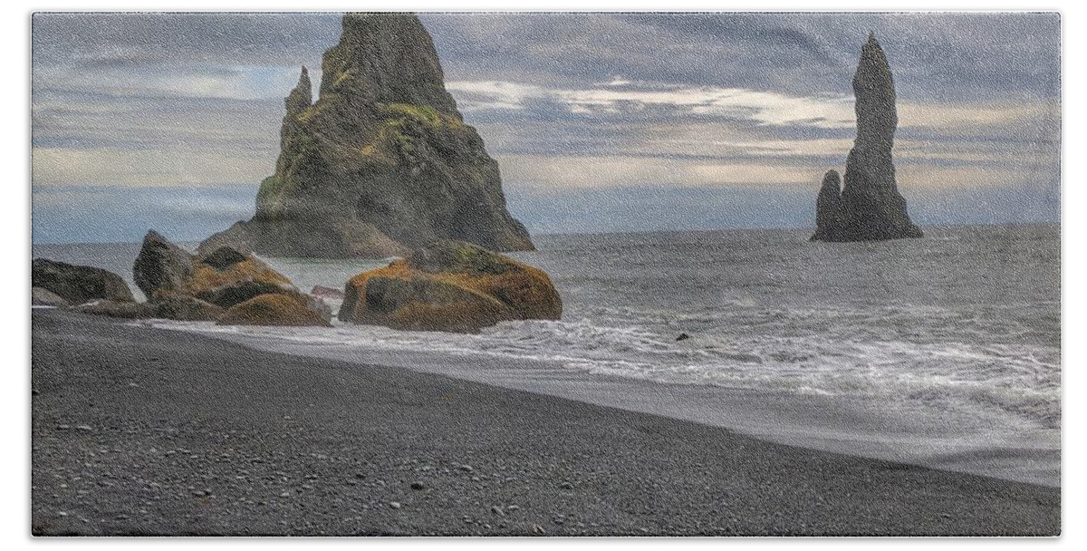 Iceland Beach Towel featuring the photograph Iceland black beach by Yvonne Jasinski