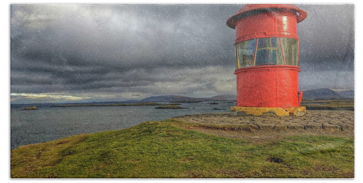 Iceland Beach Towel featuring the photograph Iceland Lighthouse by Yvonne Jasinski