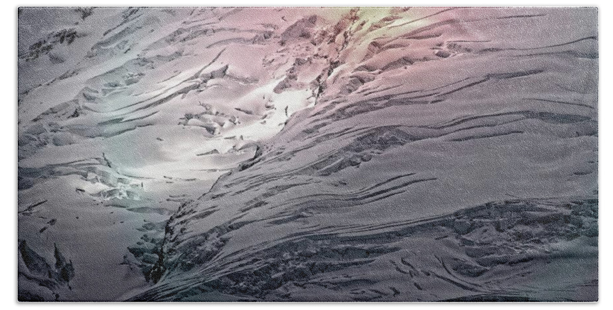Abstract Beach Towel featuring the digital art Icy Slope by David Desautel