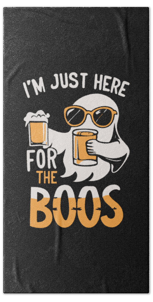 Halloween Beach Towel featuring the digital art Im Just Here For the Boos Ghost by Flippin Sweet Gear
