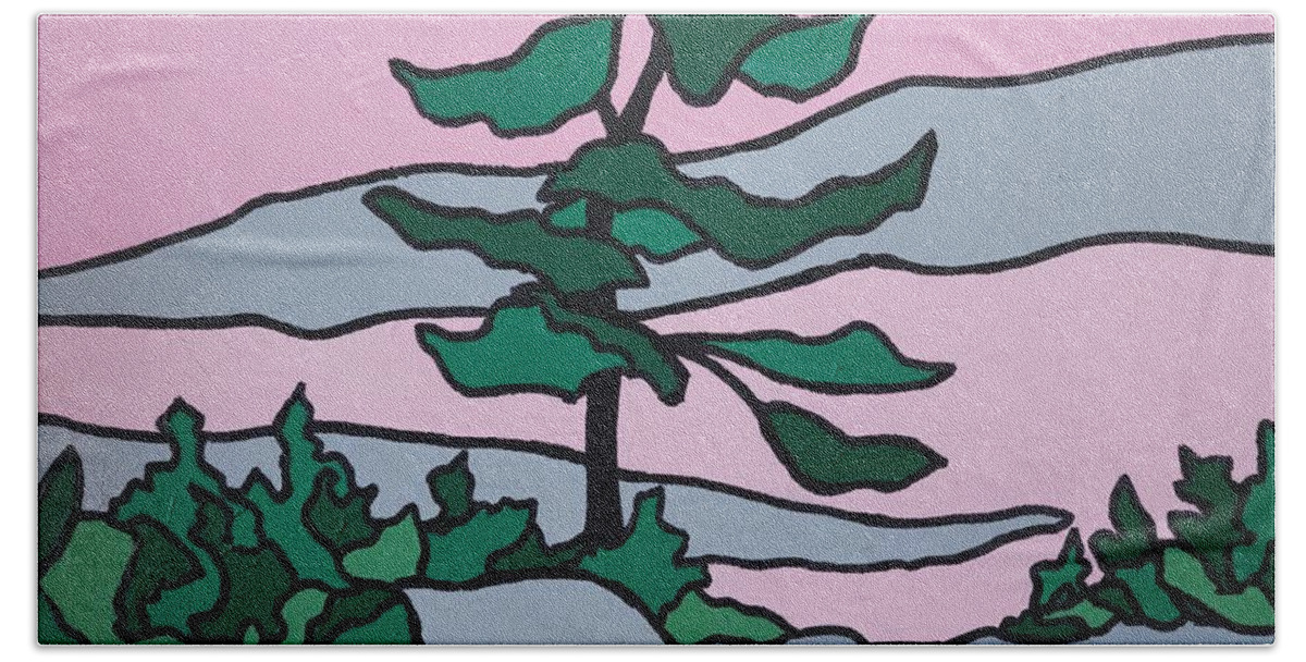 Trees Beach Towel featuring the painting In the Pink by Petra Burgmann