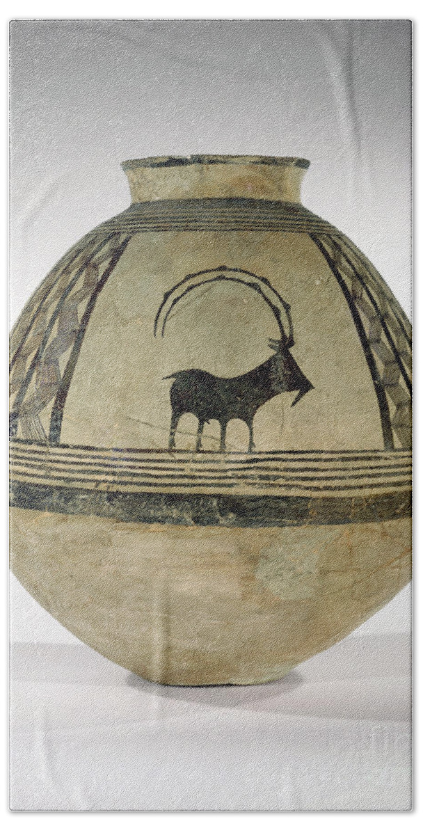 4th Millenium B. C. Beach Towel featuring the ceramic art Iranian Storage Jar by Granger