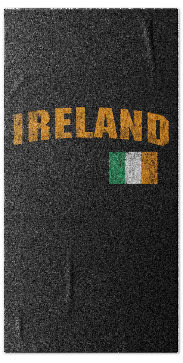 Ireland Beach Towel featuring the digital art Ireland Retro by Flippin Sweet Gear