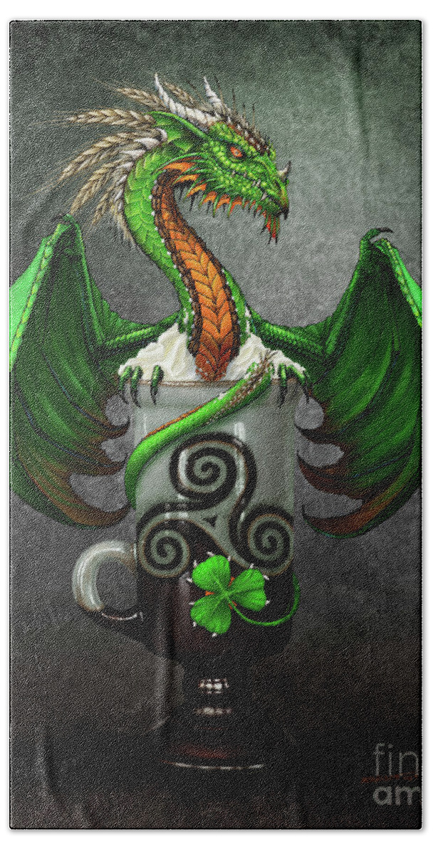 Irish Beach Towel featuring the digital art Irish Coffee Dragon by Stanley Morrison