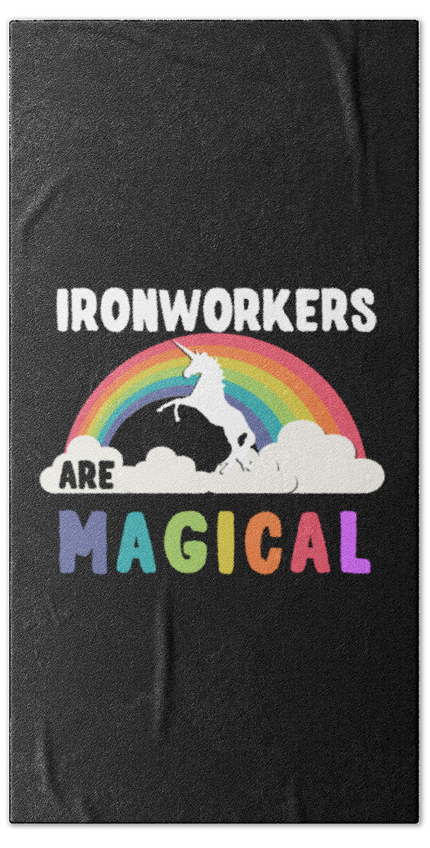 Unicorn Beach Towel featuring the digital art Ironworkers Are Magical by Flippin Sweet Gear