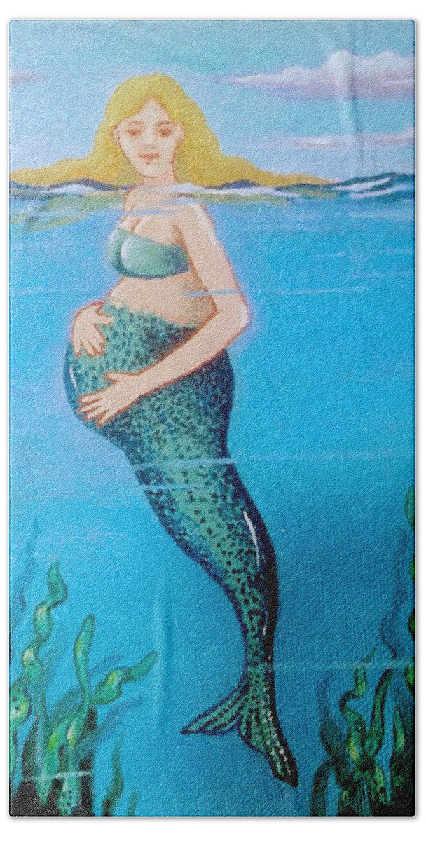 Mermaids Beach Towel featuring the painting It Happens by James RODERICK