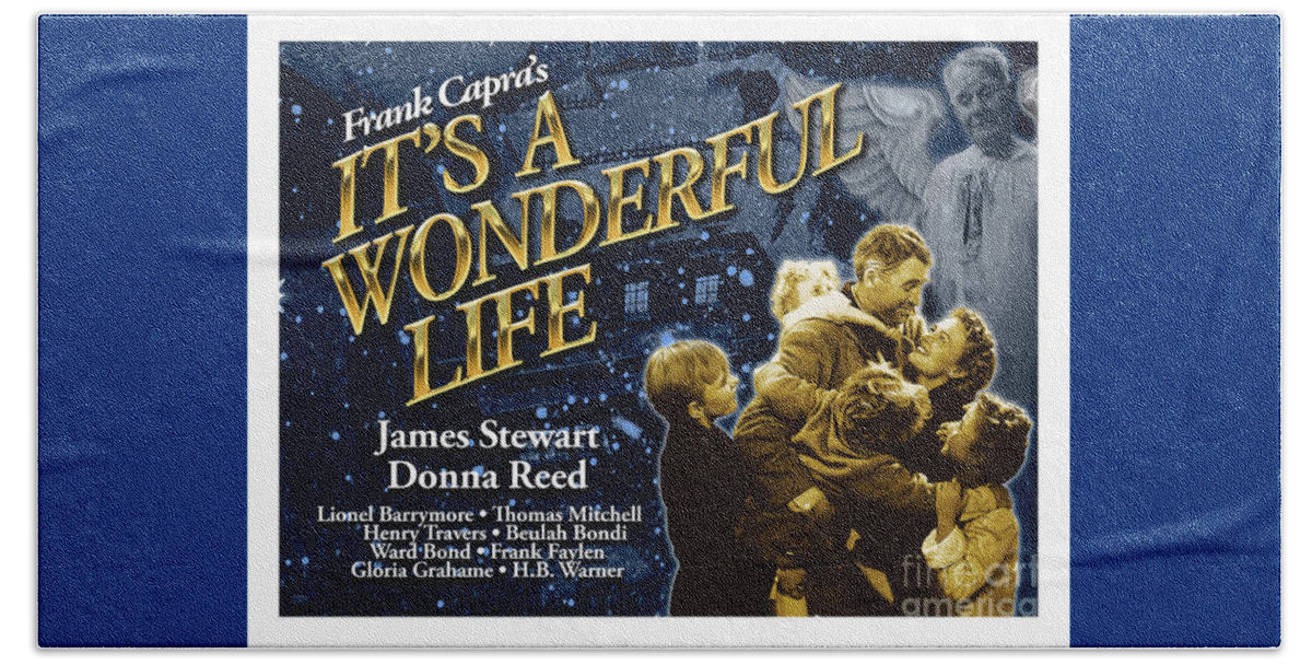 James Stewart Beach Towel featuring the digital art It's A Wonderful Life New Poster by Brian Watt