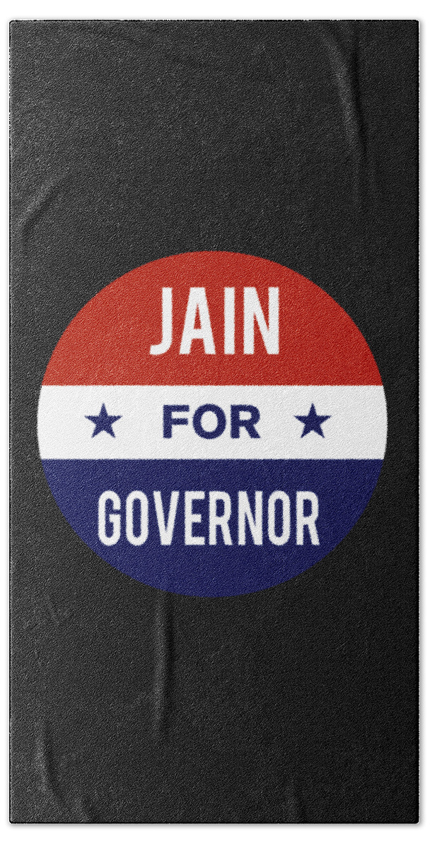 Election Beach Towel featuring the digital art Jain For Governor by Flippin Sweet Gear