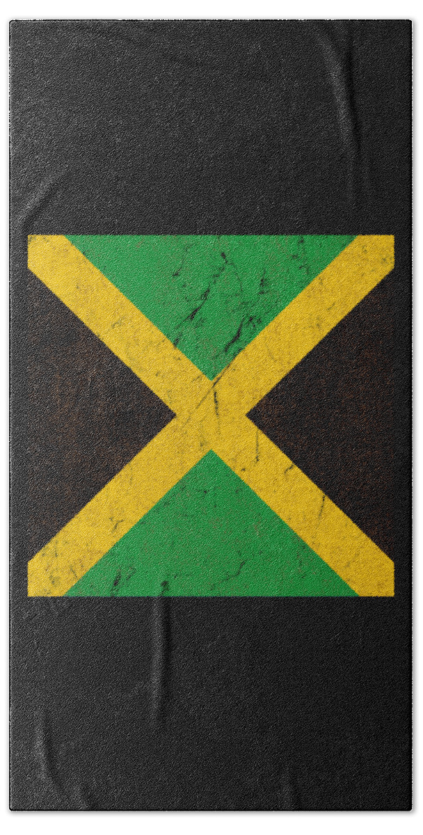 Funny Beach Towel featuring the digital art Jamaica Flag by Flippin Sweet Gear