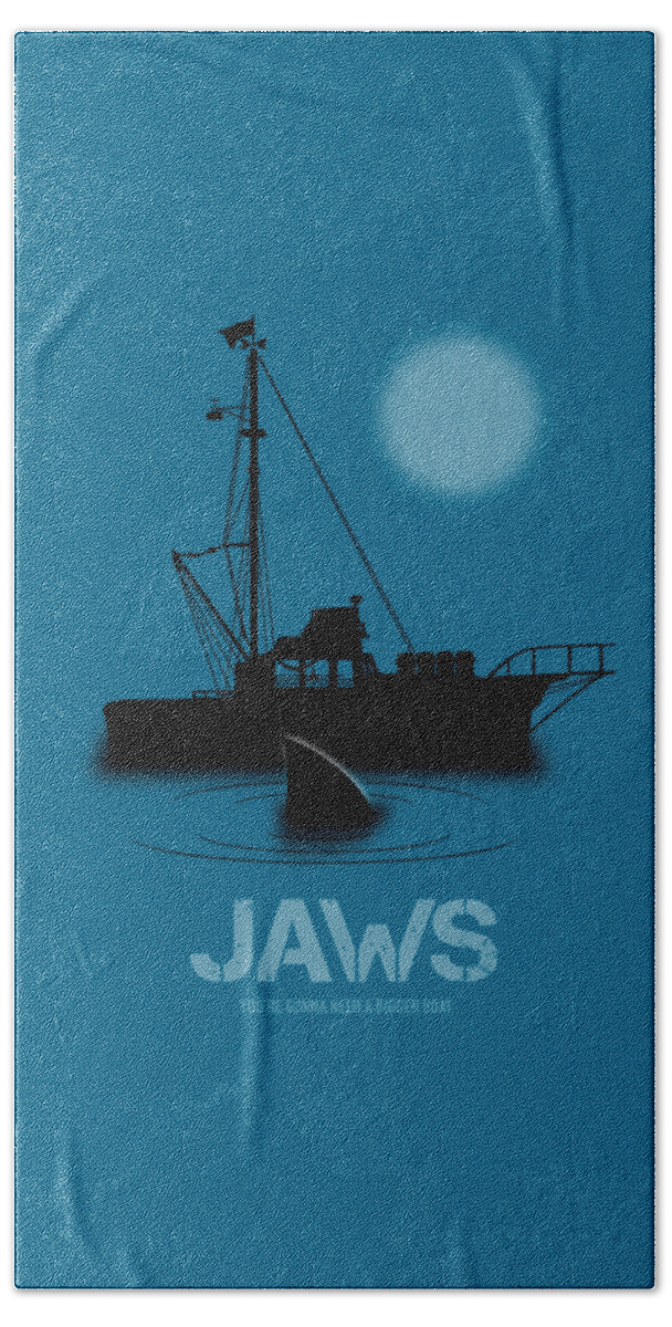Jaws Beach Towel featuring the digital art Jaws - Alternative Movie Poster by Movie Poster Boy