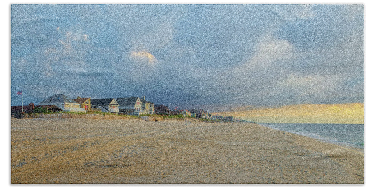 Beach Beach Towel featuring the photograph Jersey Shore Beachfront Homes at Sunrise by Matthew DeGrushe